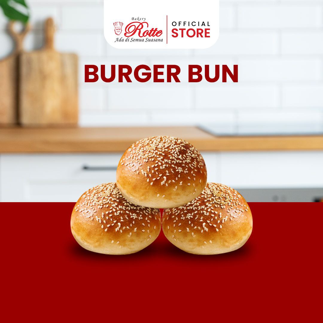 Roti Burger Bun Rotte Bakery Berat Satuan 50gr